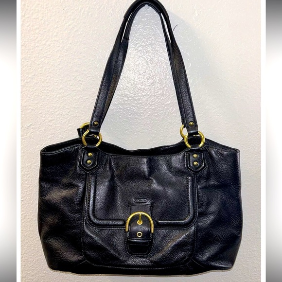 Coach Handbags - Coach Campbell Black Leather Belle Carryall Purse Handbag